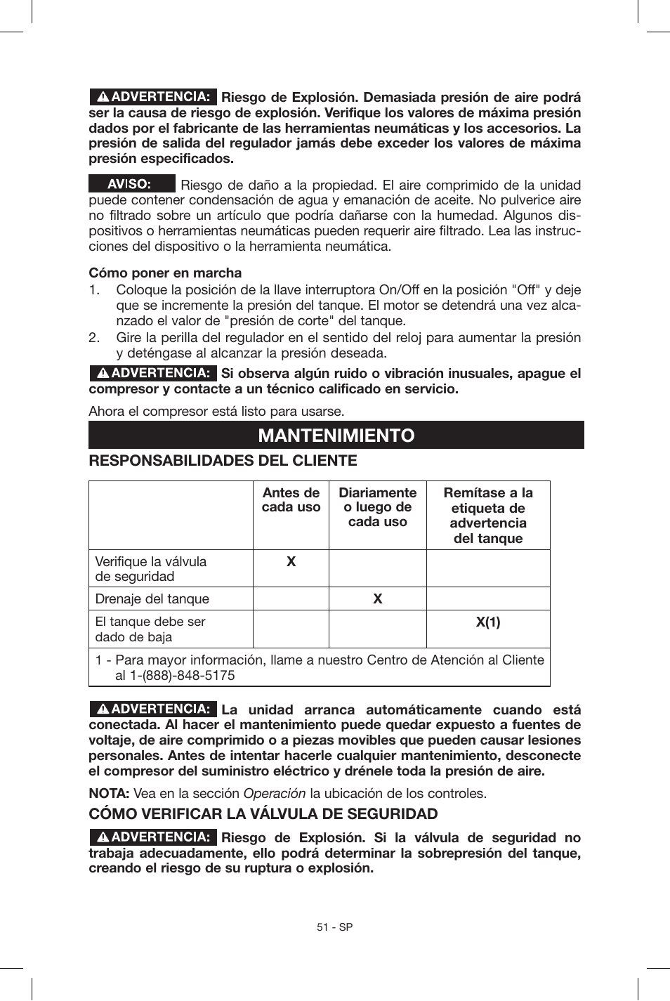 Mantenimiento | Porter-Cable N039112 User Manual | Page 51 / 64