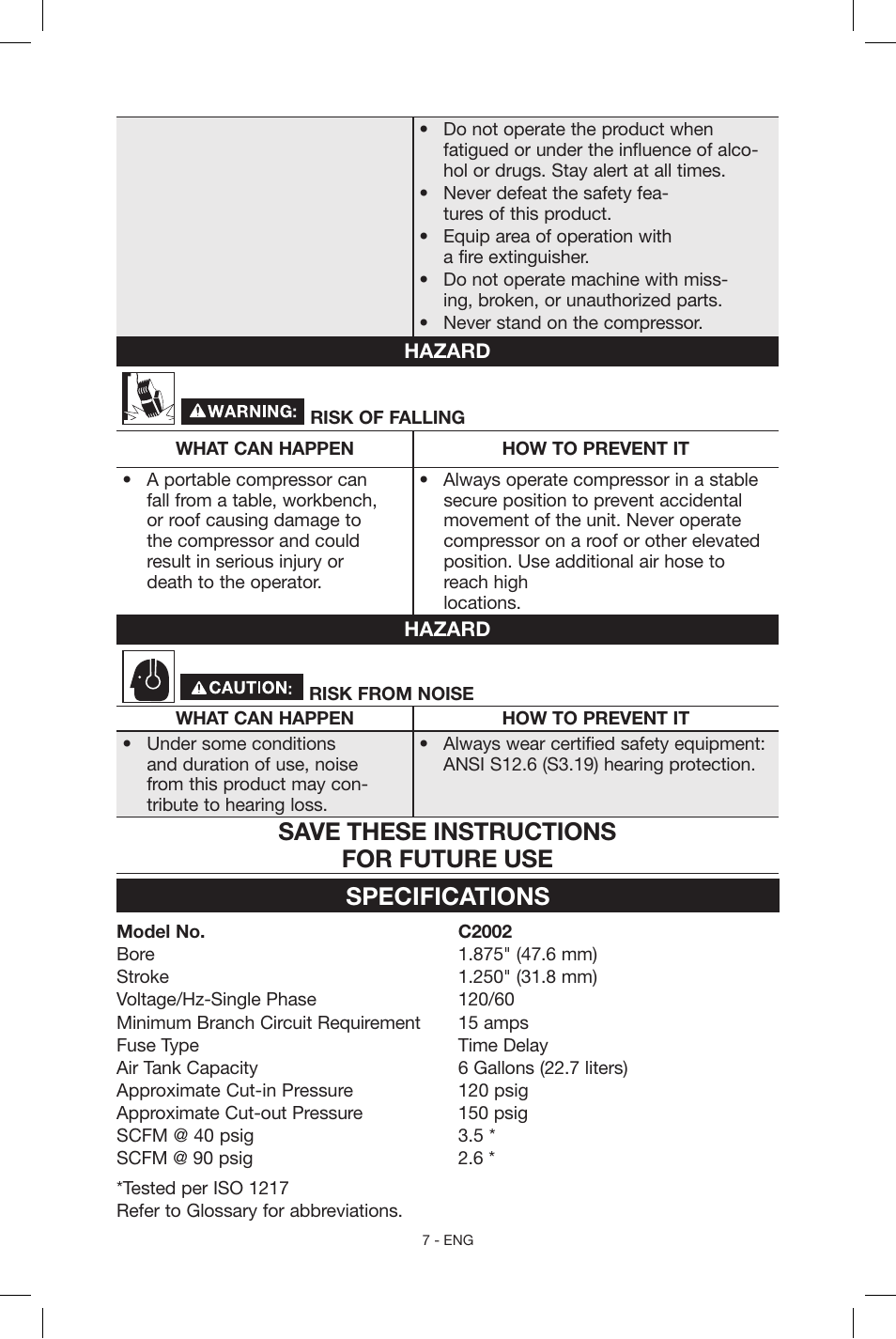 Porter-Cable N039112 User Manual | Page 7 / 64