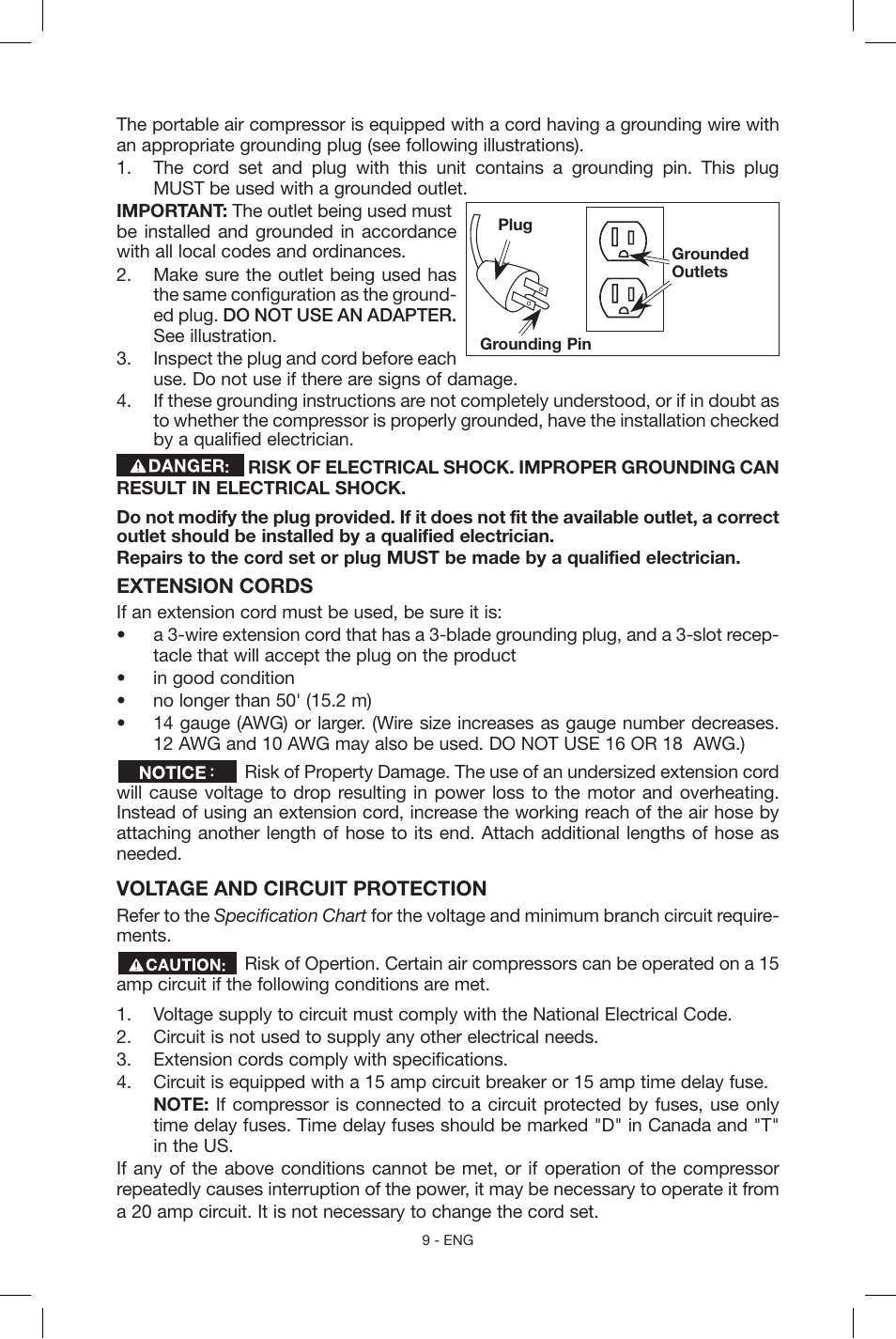 Porter-Cable N039112 User Manual | Page 9 / 64