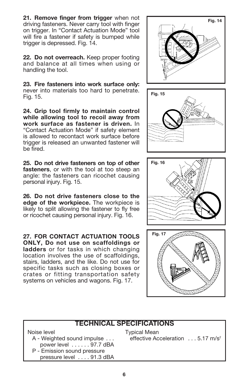 Technical specifications | Porter-Cable FR350 User Manual | Page 6 / 15