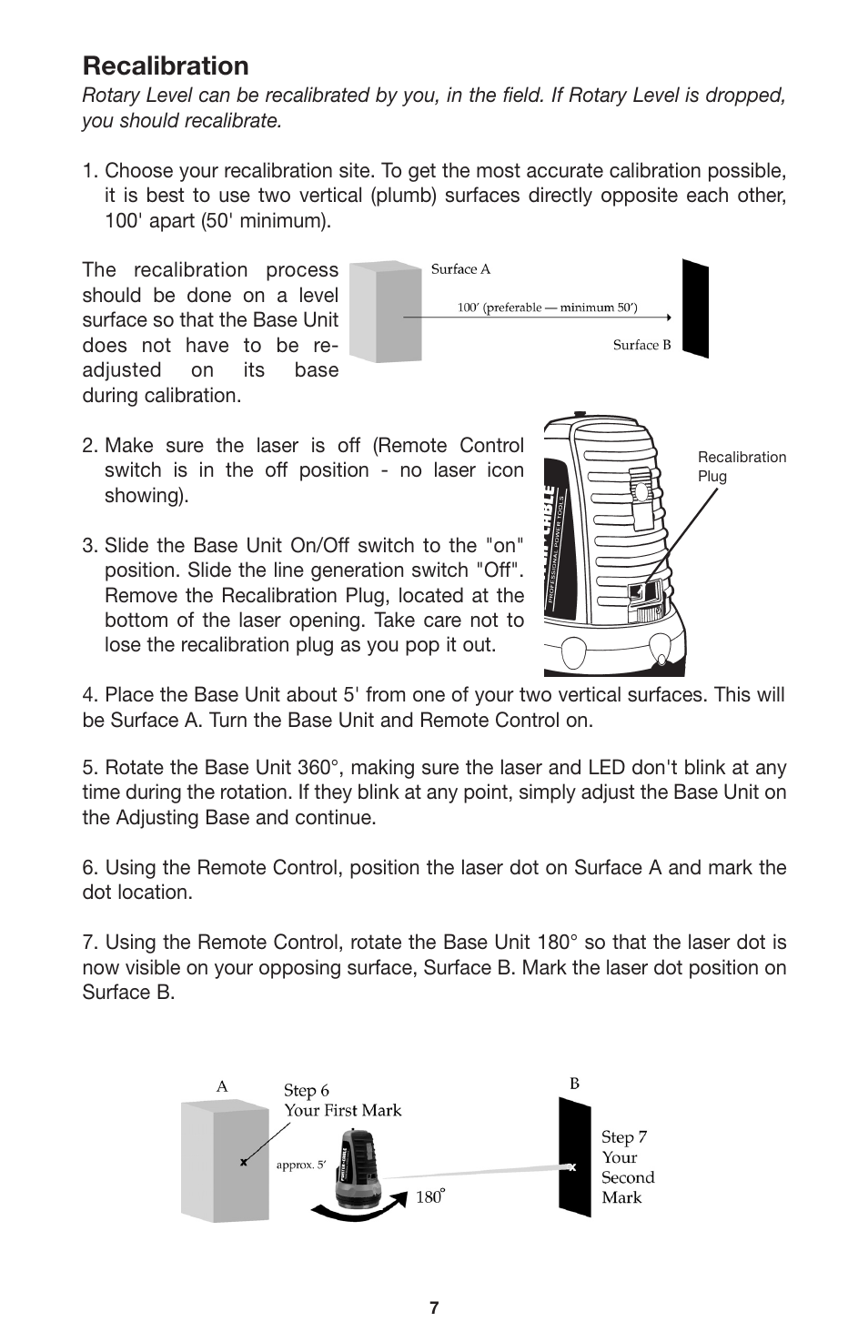 Recalibration | Porter-Cable LR1100 User Manual | Page 7 / 13