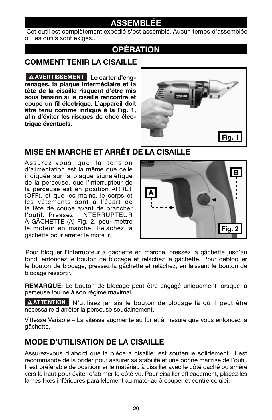 Assemblée opération | Porter-Cable 6605 User Manual | Page 20 / 36