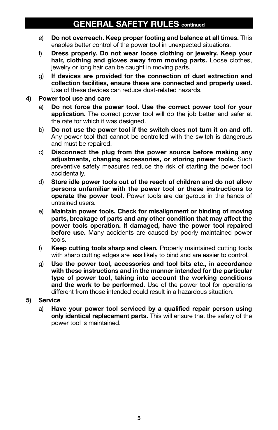 General safety rules | Porter-Cable 6605 User Manual | Page 5 / 36