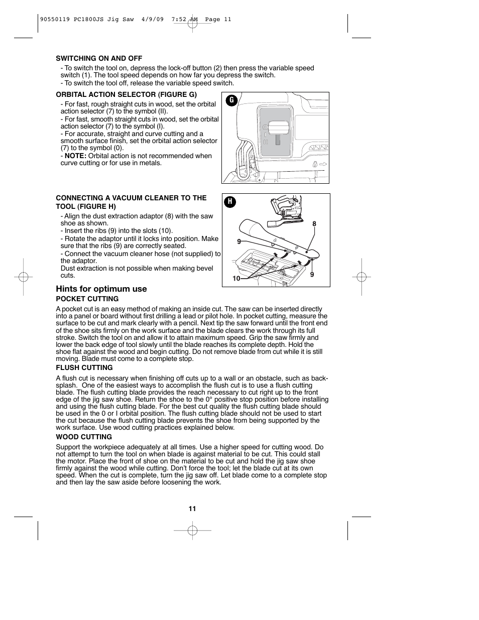 Porter-Cable PC1800JS User Manual | Page 11 / 44