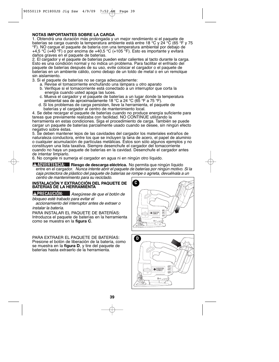 Porter-Cable PC1800JS User Manual | Page 39 / 44