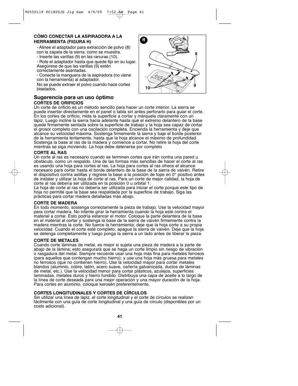 Porter-Cable PC1800JS User Manual | Page 41 / 44