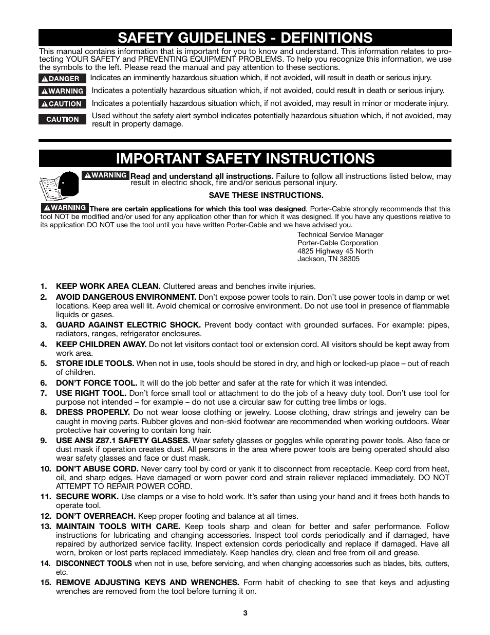 Porter-Cable 4210 User Manual | Page 3 / 27