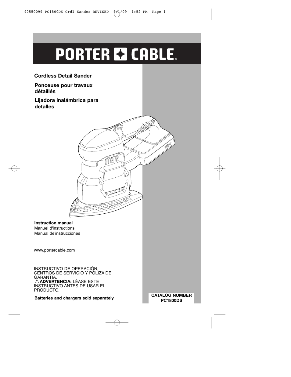 Porter-Cable 90550099 User Manual | 44 pages