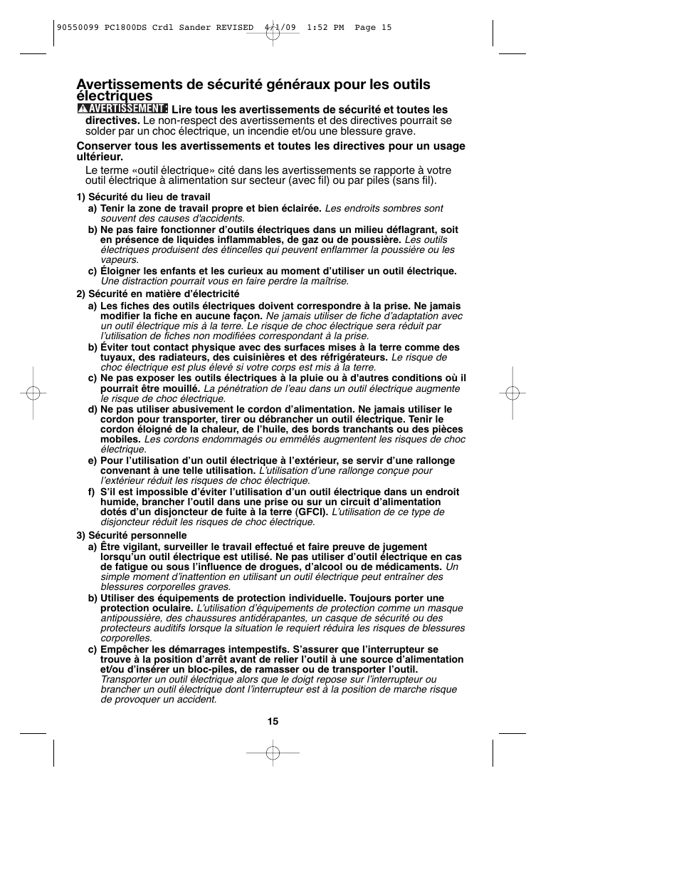 Porter-Cable 90550099 User Manual | Page 15 / 44