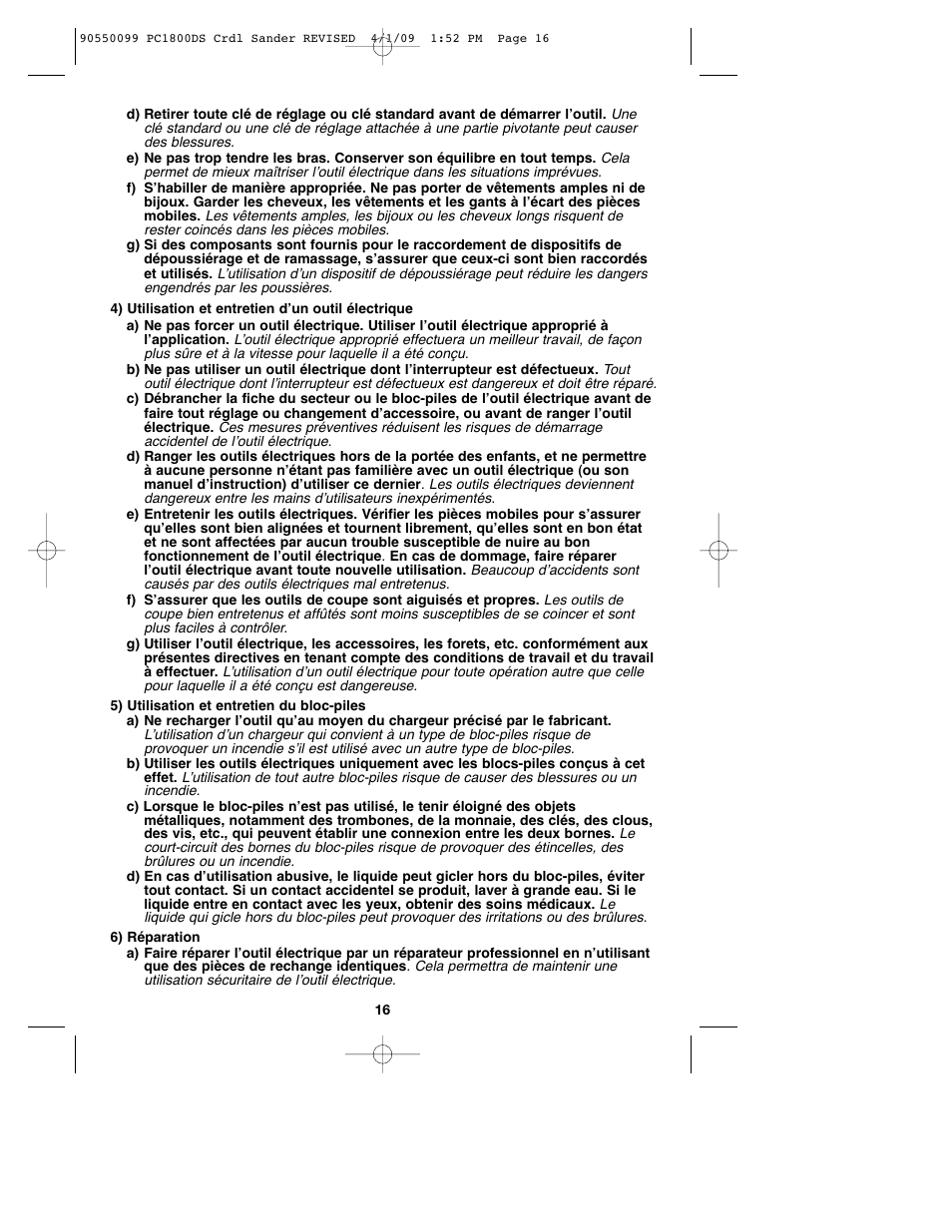 Porter-Cable 90550099 User Manual | Page 16 / 44