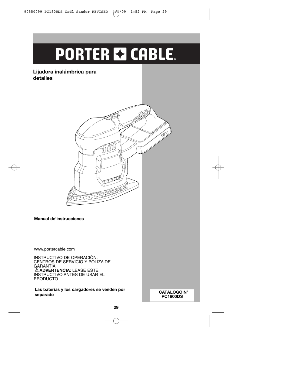 Porter-Cable 90550099 User Manual | Page 29 / 44