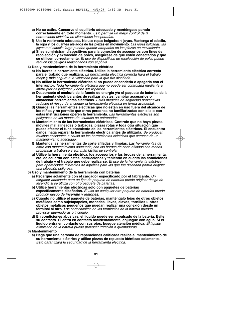 Porter-Cable 90550099 User Manual | Page 31 / 44