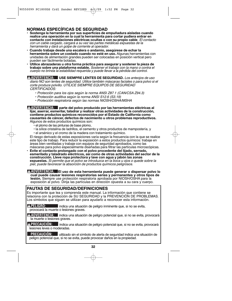 Porter-Cable 90550099 User Manual | Page 32 / 44