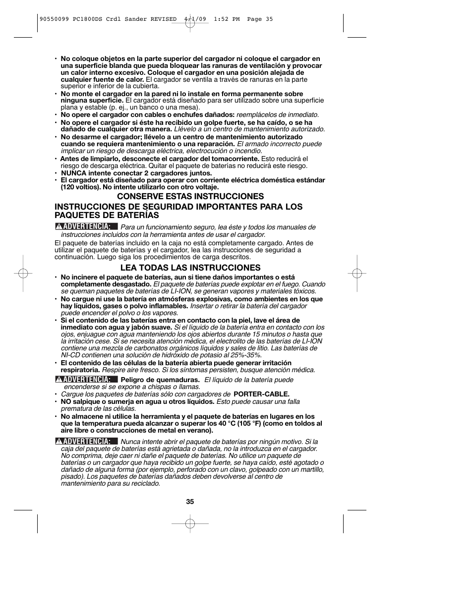 Porter-Cable 90550099 User Manual | Page 35 / 44