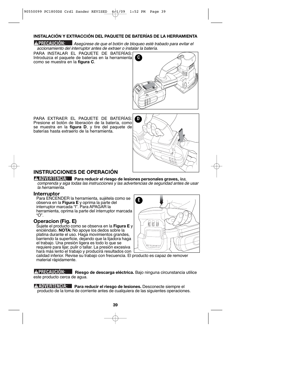 Porter-Cable 90550099 User Manual | Page 39 / 44