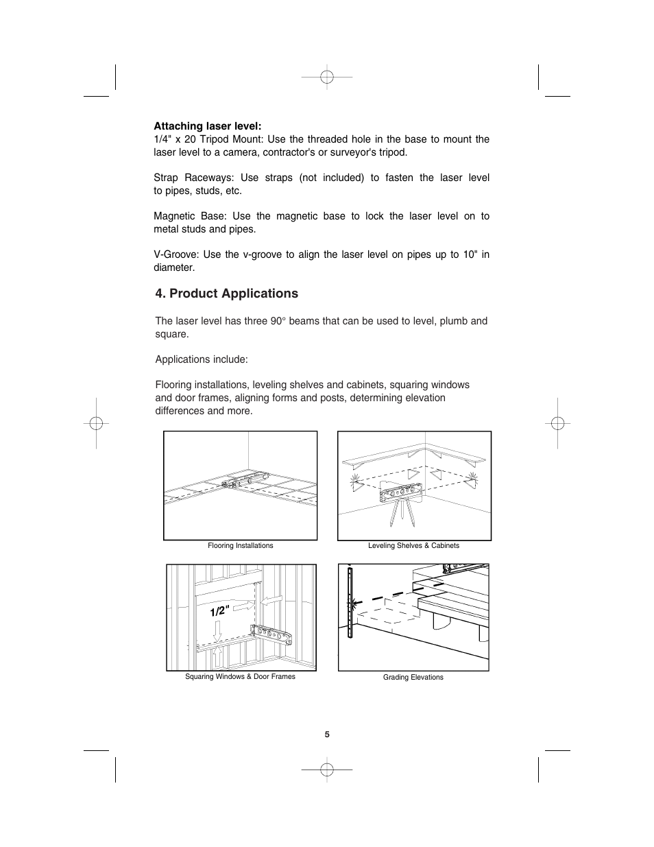 Product applications | Porter-Cable LL3100 User Manual | Page 5 / 9