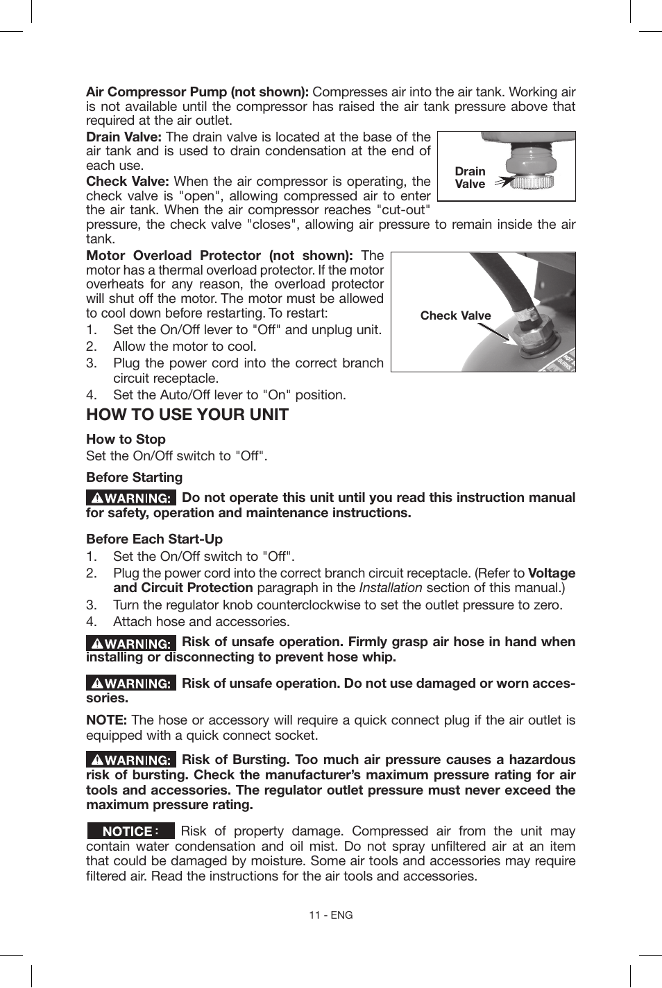 How to use your unit | Porter-Cable CF6131 User Manual | Page 11 / 64