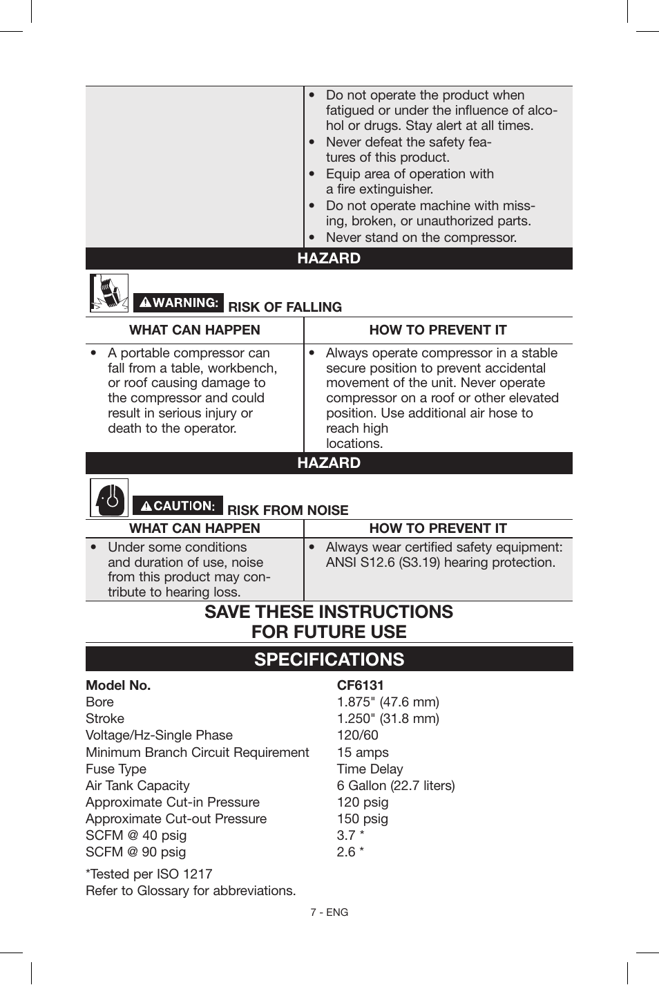 Porter-Cable CF6131 User Manual | Page 7 / 64