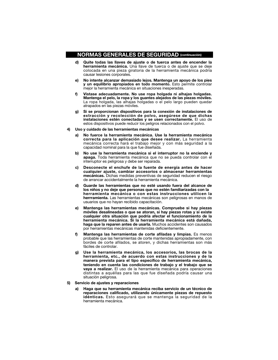 Normas generales de seguridad | Porter-Cable 7425 User Manual | Page 18 / 44