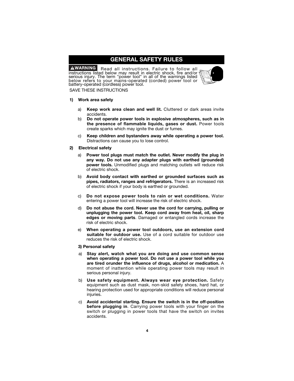 General safety rules | Porter-Cable 7425 User Manual | Page 4 / 44