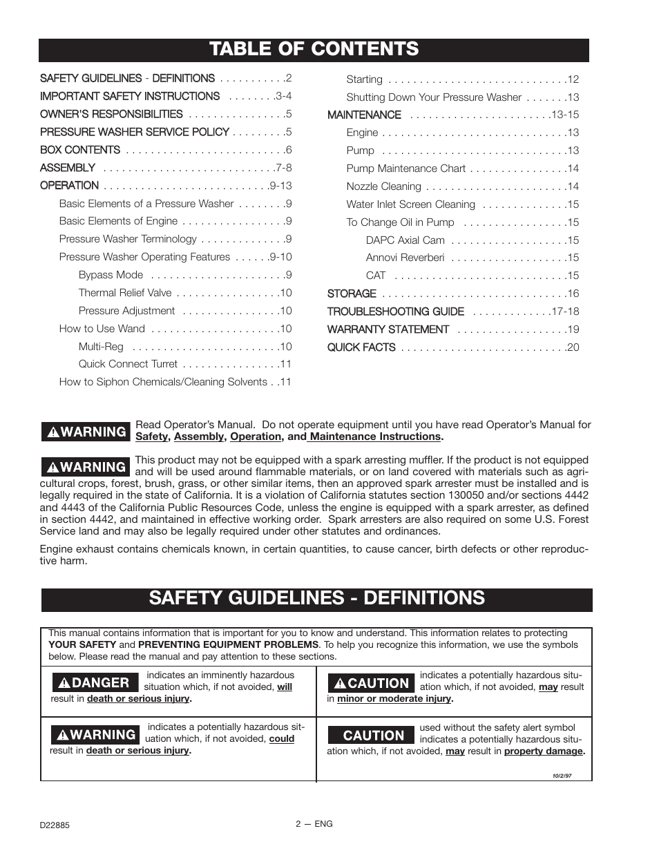 Porter-Cable PCH2425 User Manual | Page 2 / 20