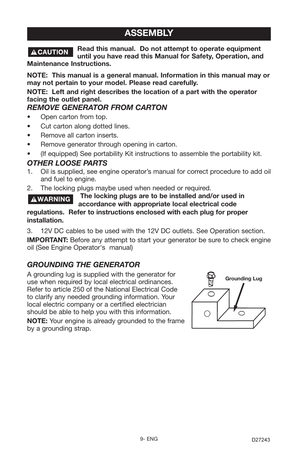 Assembly | Porter-Cable D27243-028-0 User Manual | Page 9 / 22