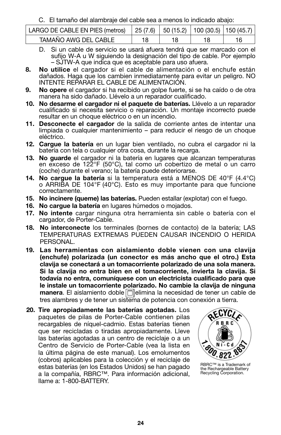 Porter-Cable 8823 User Manual | Page 24 / 52