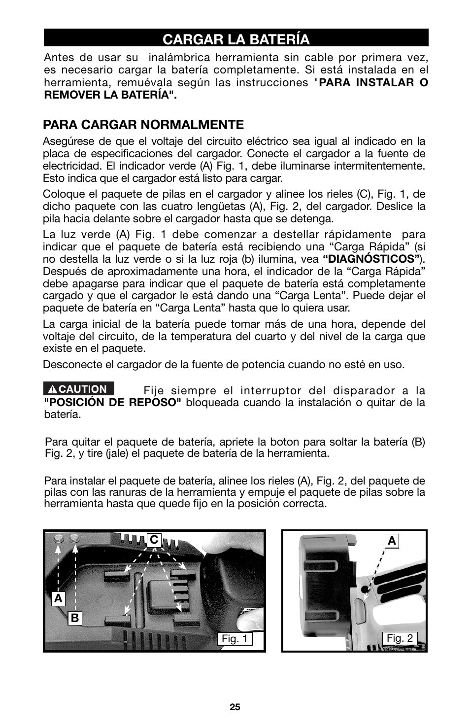 Cargar la batería | Porter-Cable 8823 User Manual | Page 25 / 52