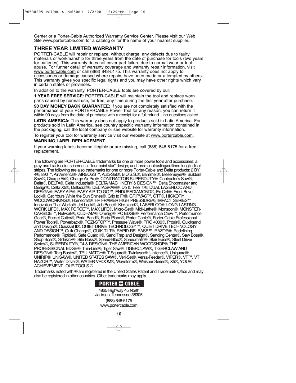 Porter-Cable PC650HD User Manual | Page 10 / 32