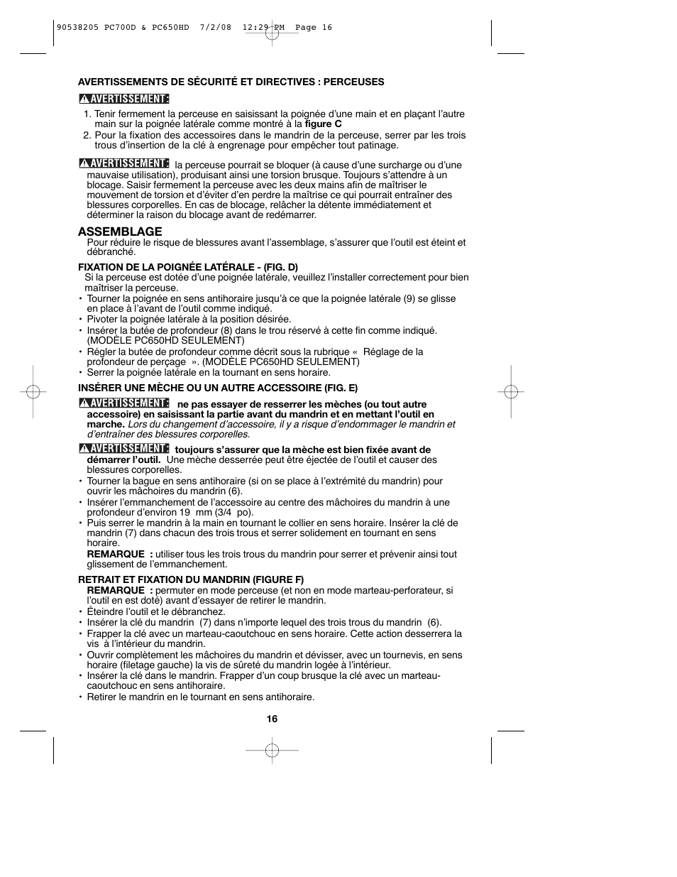 Porter-Cable PC650HD User Manual | Page 16 / 32