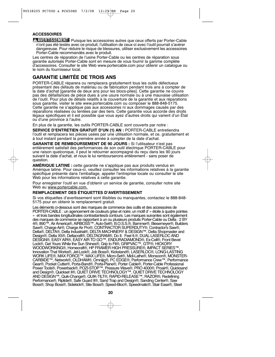 Porter-Cable PC650HD User Manual | Page 20 / 32