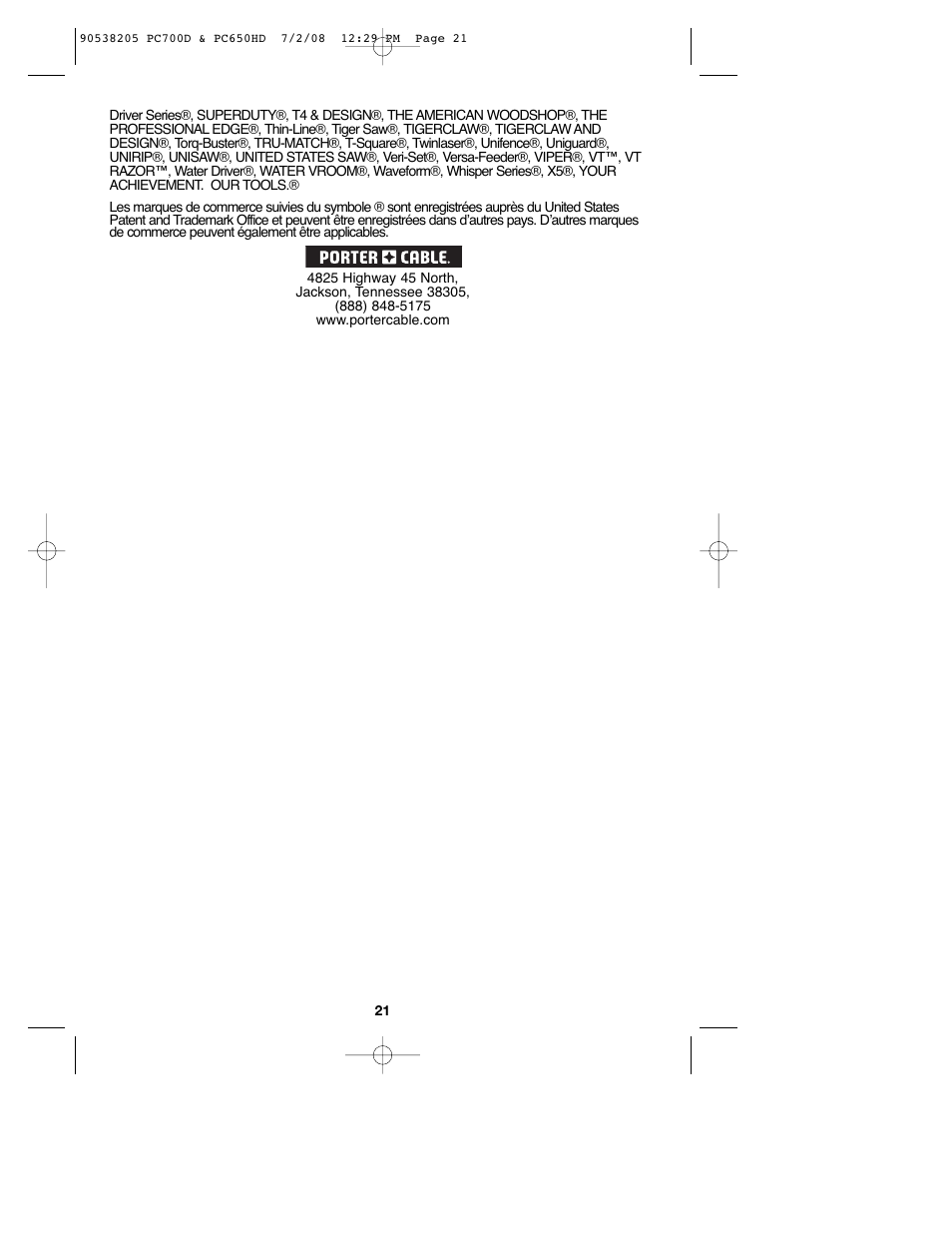 Porter-Cable PC650HD User Manual | Page 21 / 32