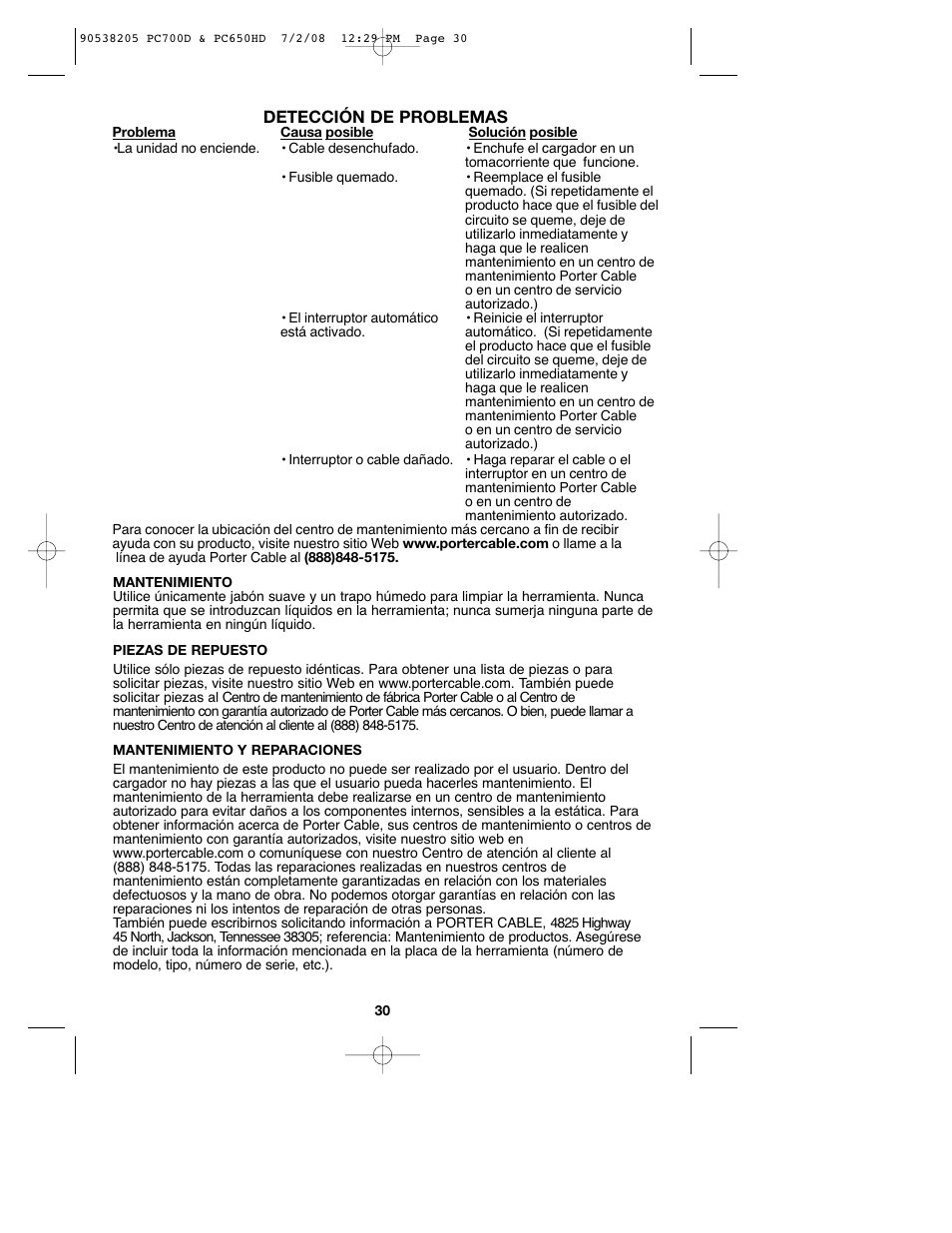 Porter-Cable PC650HD User Manual | Page 30 / 32