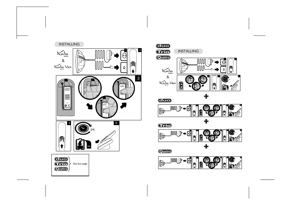 Installing, Duo quattro, See last page | Porter-Cable KALA 300 User Manual | Page 2 / 22