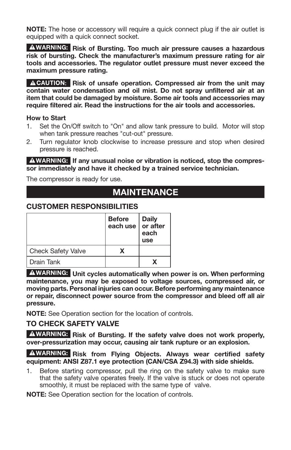 Maintenance | Porter-Cable 1000003145 User Manual | Page 13 / 64