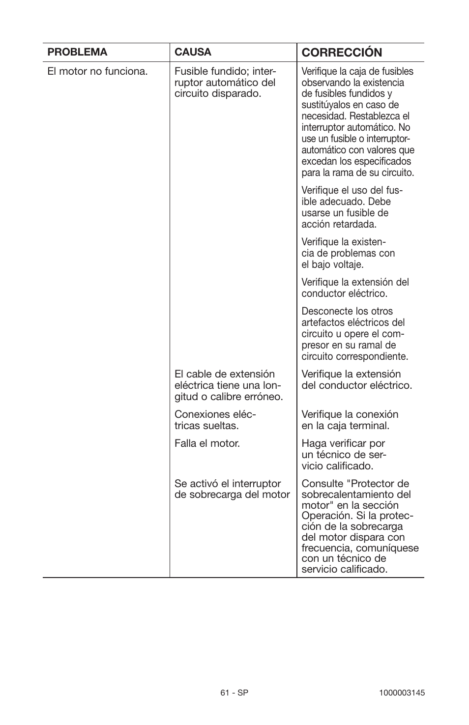 Porter-Cable 1000003145 User Manual | Page 61 / 64