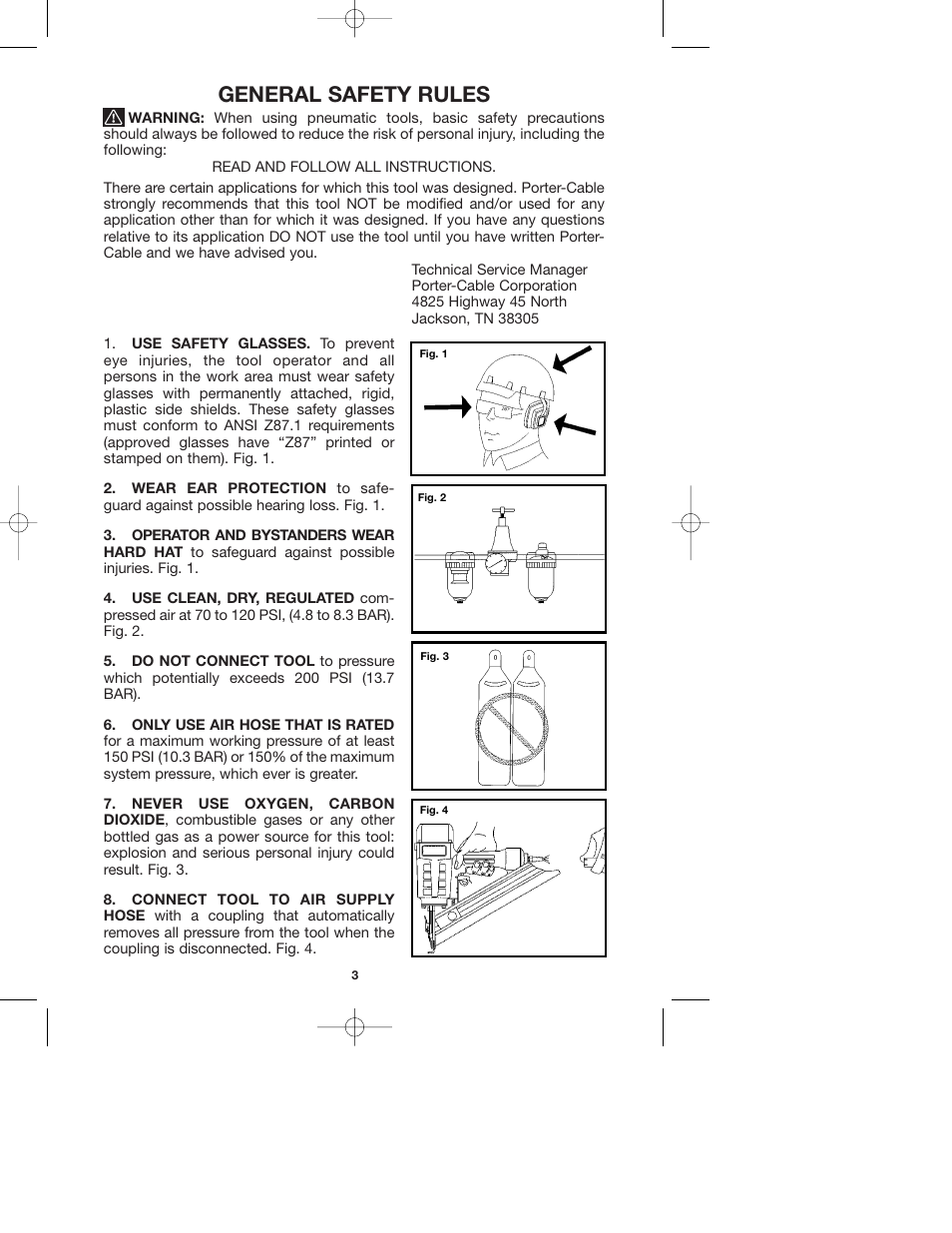 General safety rules | Porter-Cable DA250A User Manual | Page 3 / 13