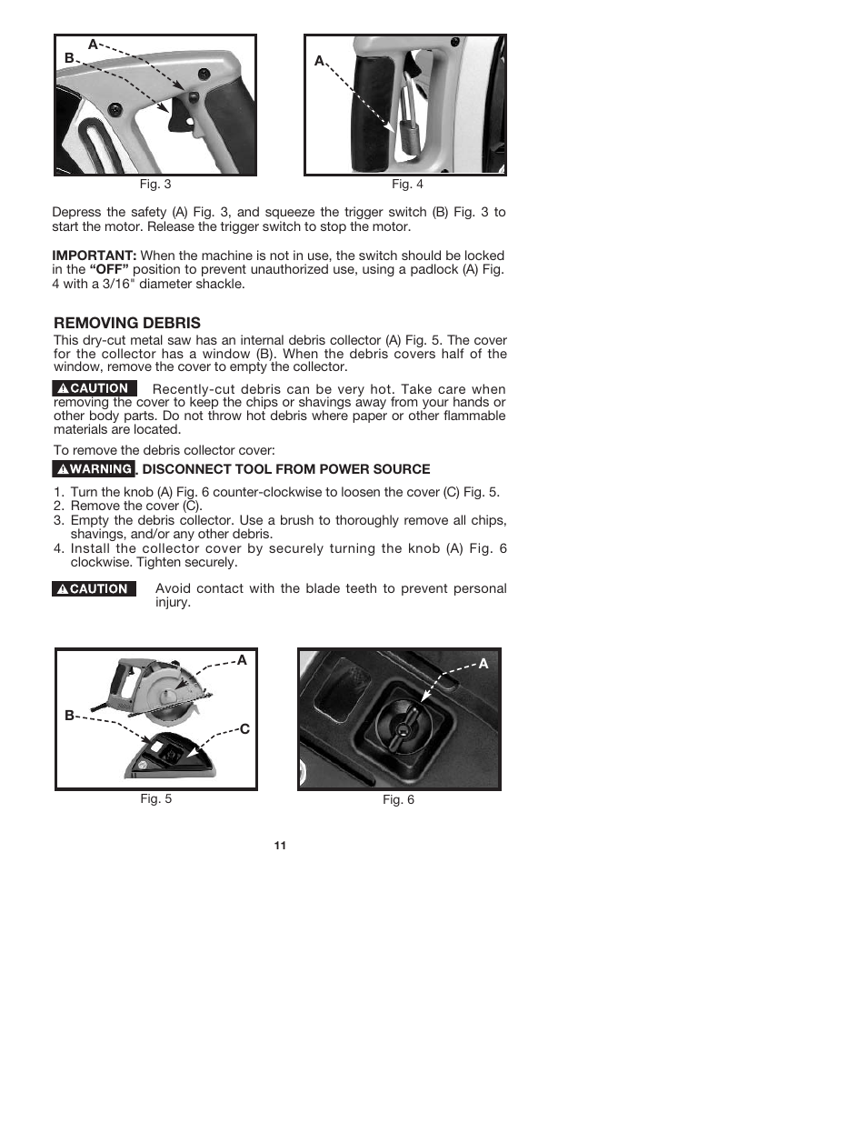 Porter-Cable METAL CUTTING SAW 440 User Manual | Page 11 / 17