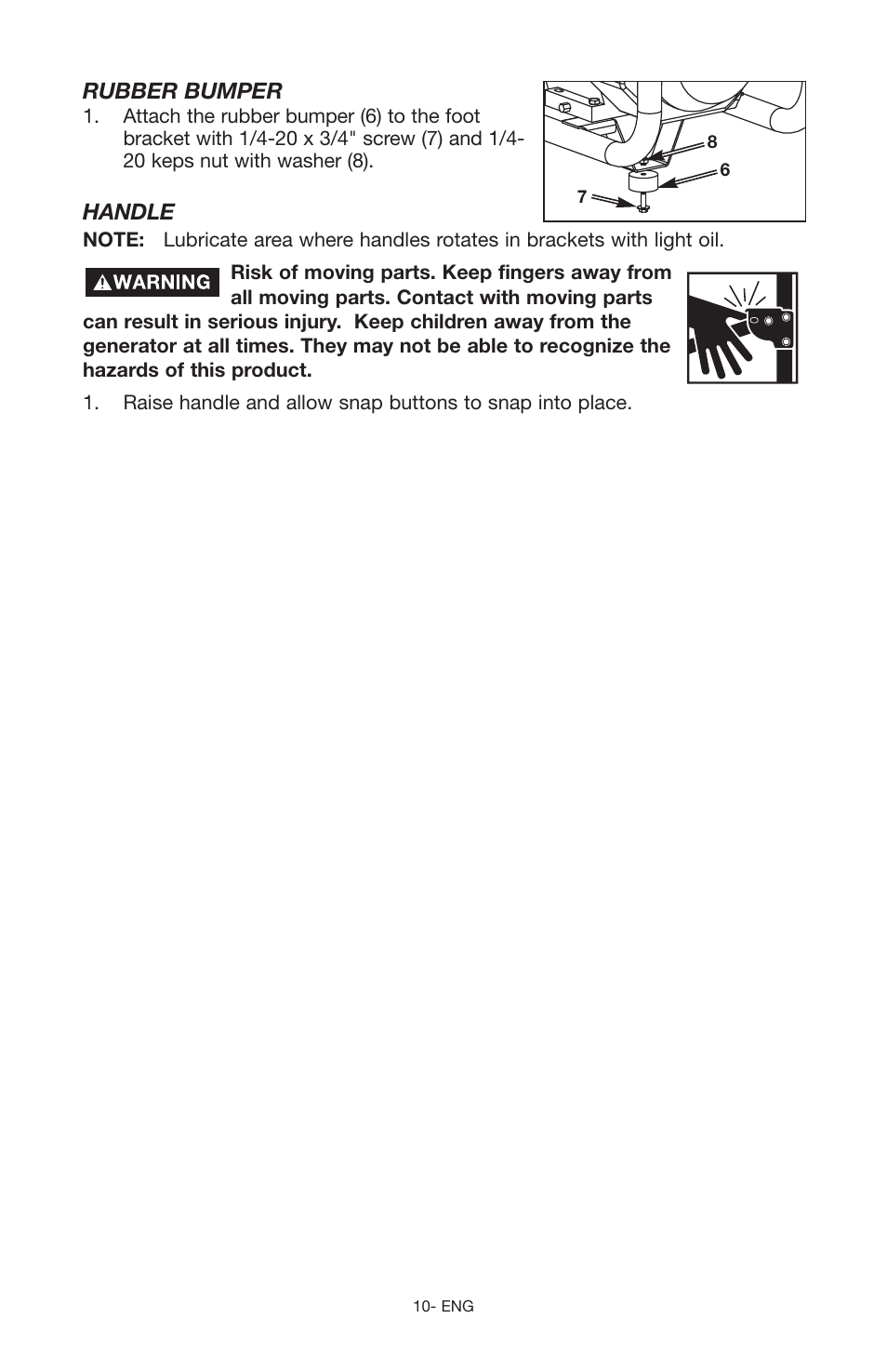 Rubber bumper, Handle | Porter-Cable PH350IS User Manual | Page 10 / 22