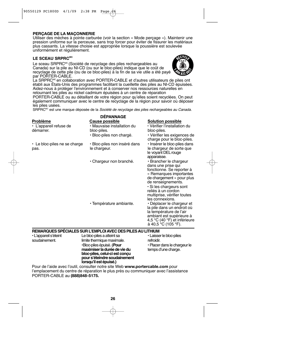 Porter-Cable 8101214 User Manual | Page 26 / 44