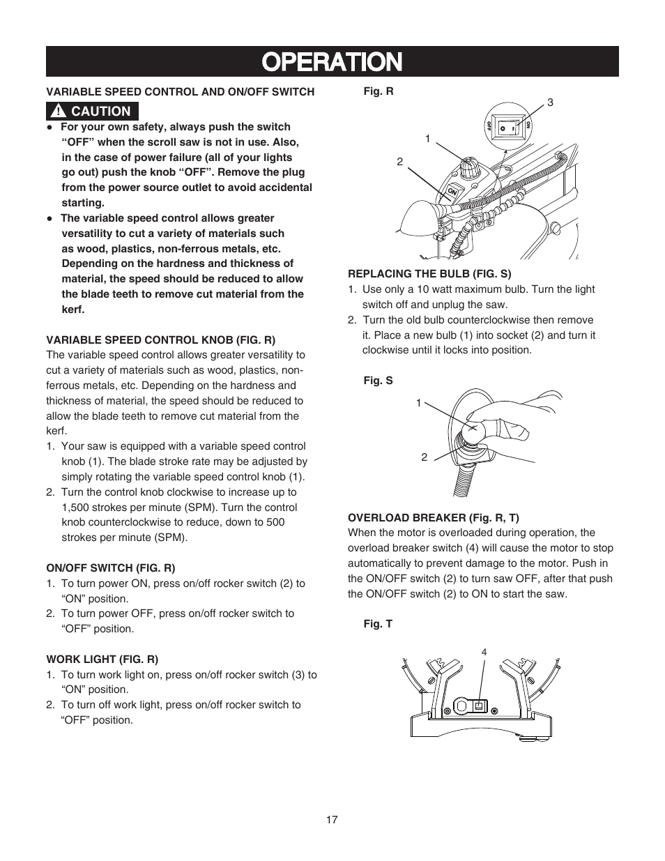 Operation | Porter-Cable PCB370SS User Manual | Page 17 / 28