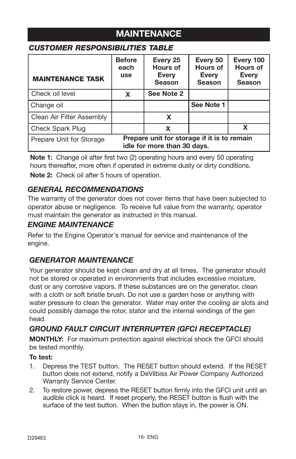 Maintenance | Porter-Cable H650CS User Manual | Page 16 / 24