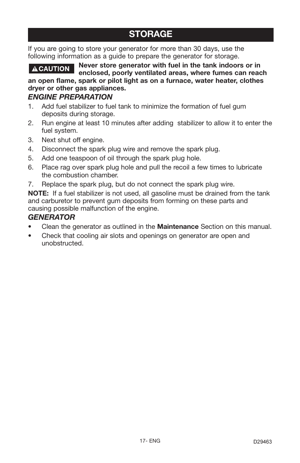 Storage | Porter-Cable H650CS User Manual | Page 17 / 24
