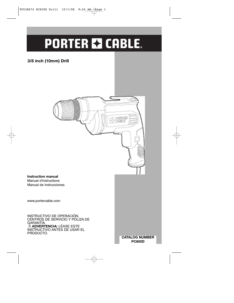 Porter-Cable PC600D User Manual | 32 pages