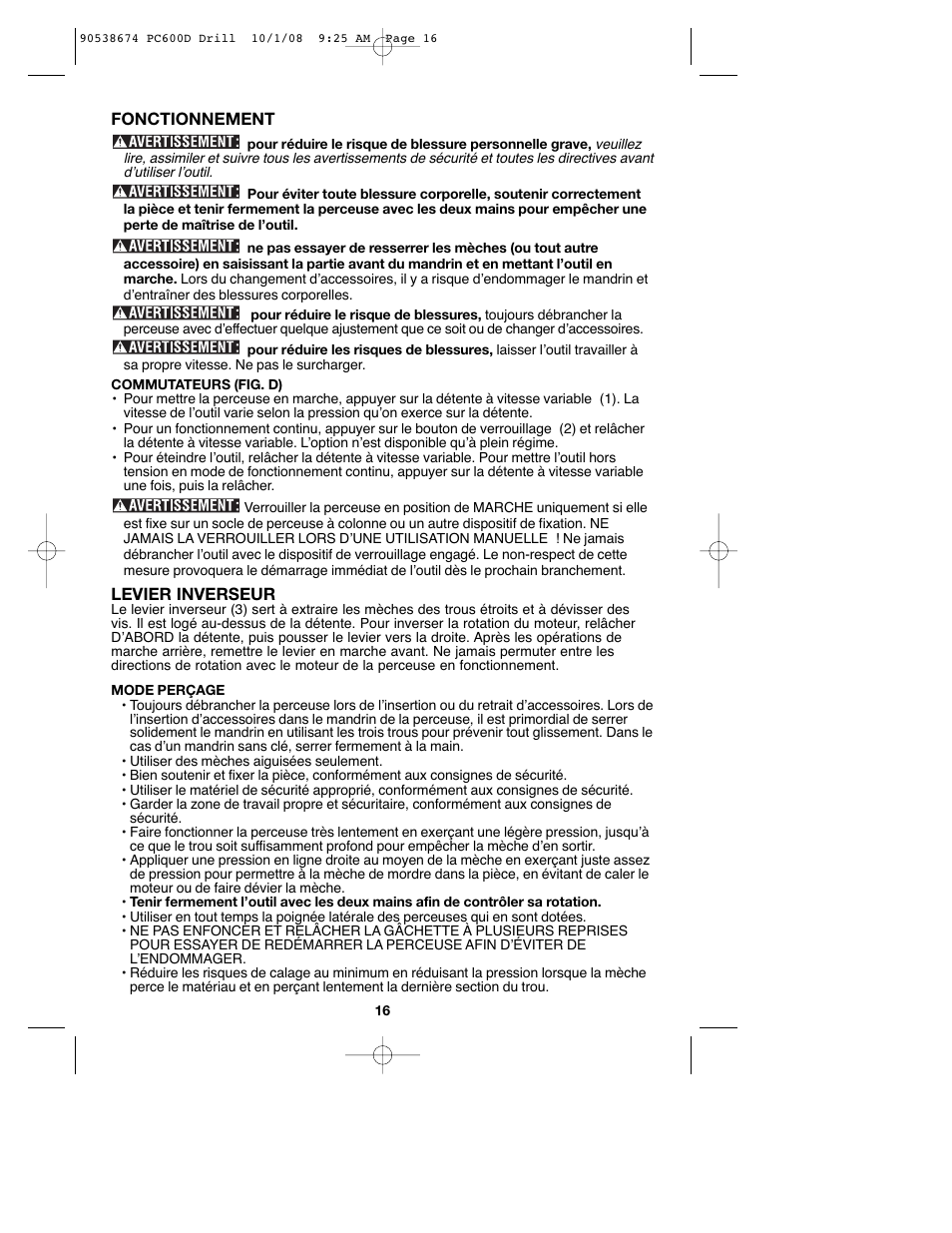 Porter-Cable PC600D User Manual | Page 16 / 32