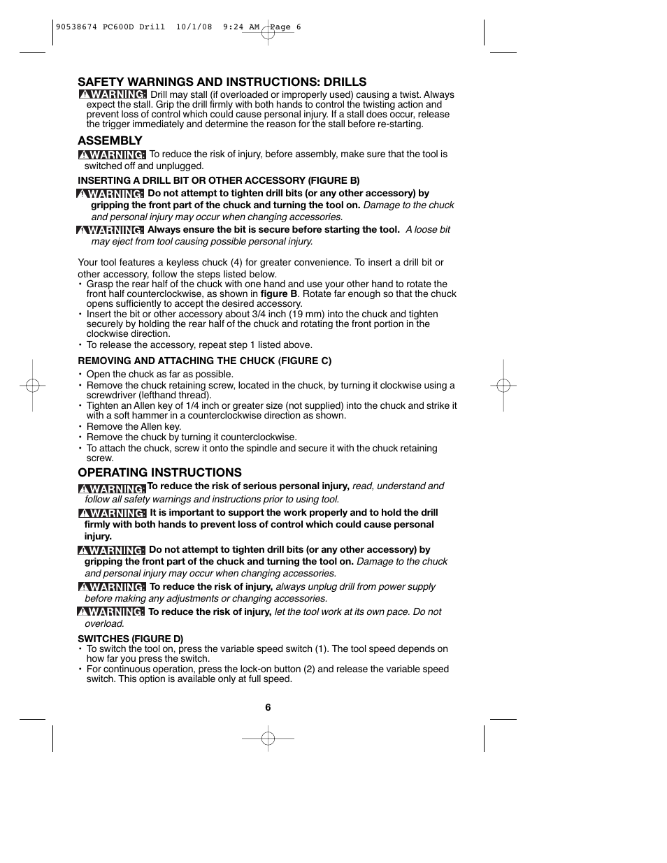 Porter-Cable PC600D User Manual | Page 6 / 32