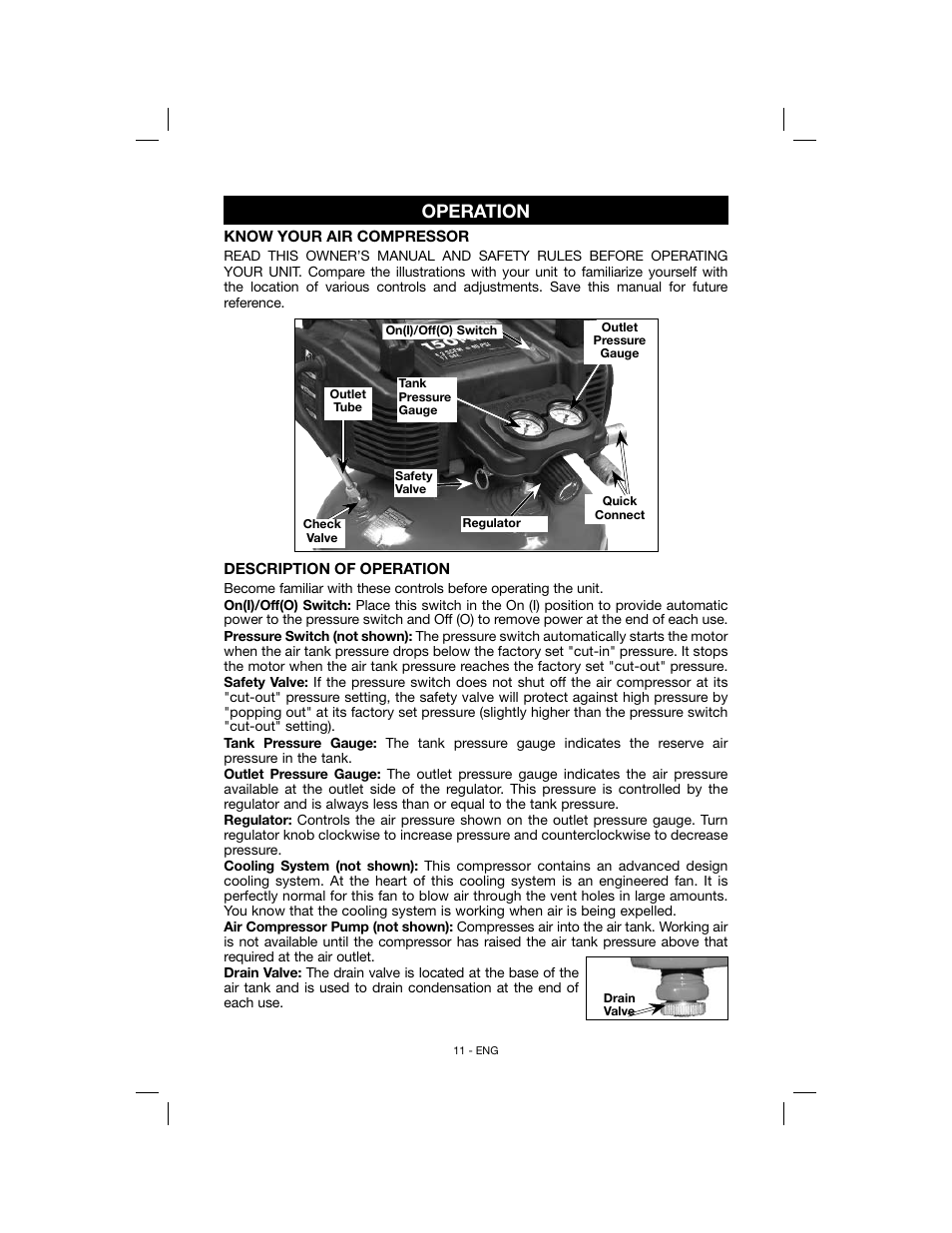 Operation | Porter-Cable N078948 User Manual | Page 11 / 64