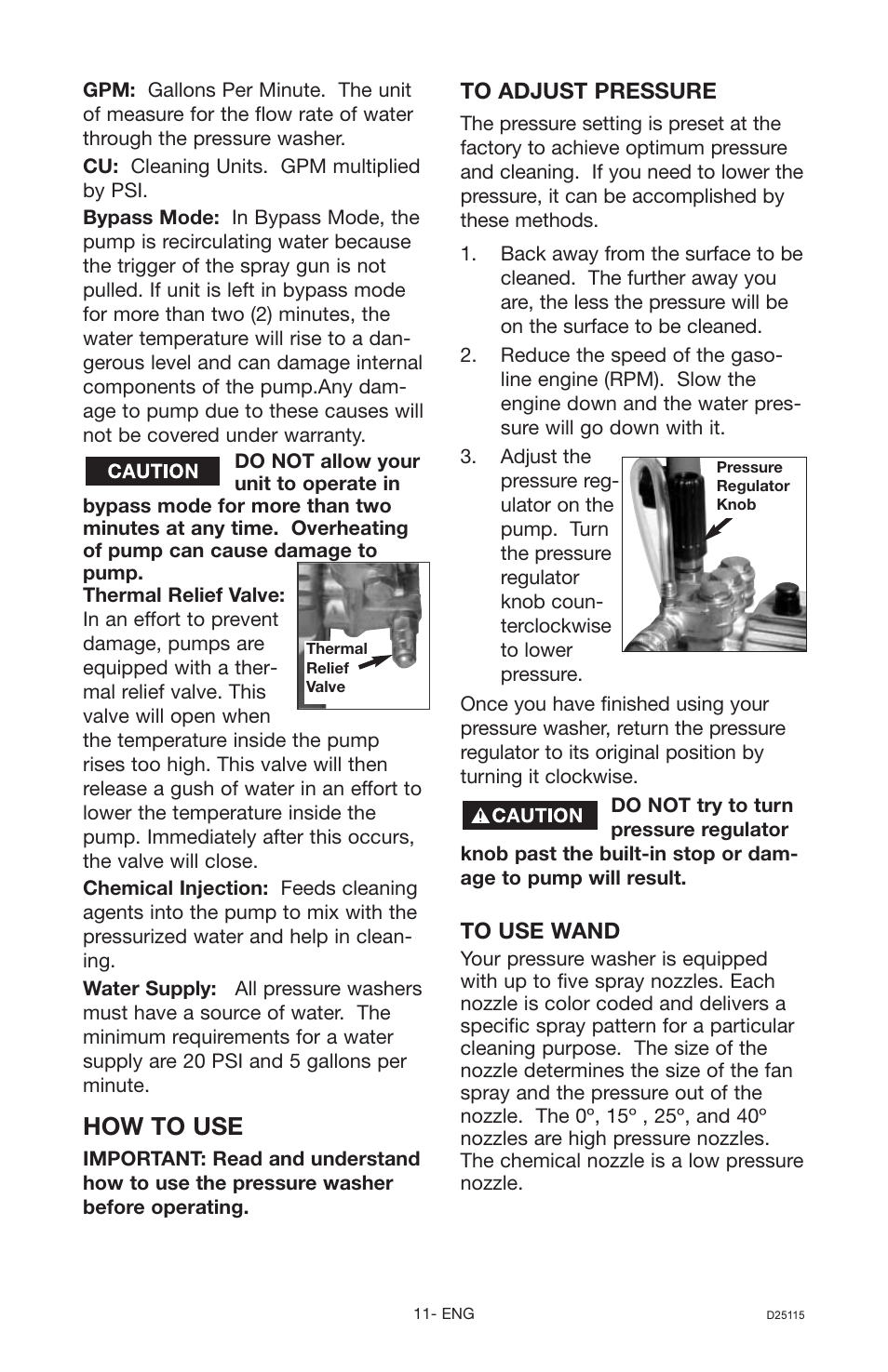 How to use | Porter-Cable PC2525SP User Manual | Page 11 / 22