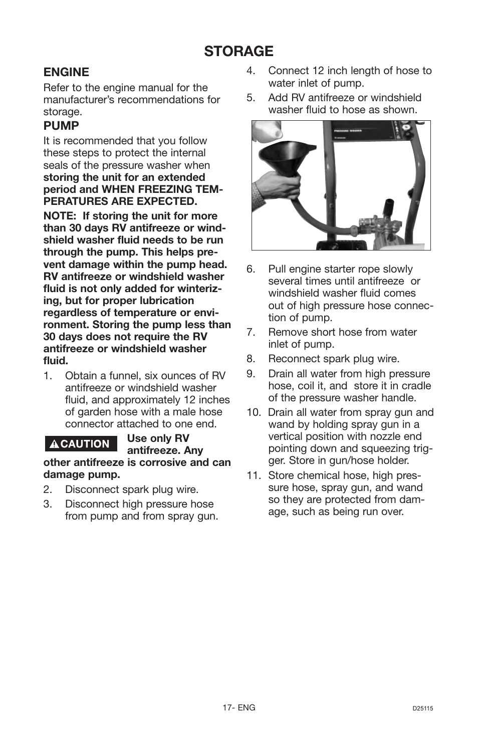 Storage | Porter-Cable PC2525SP User Manual | Page 17 / 22