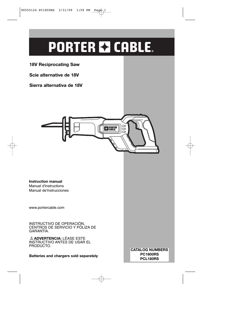 Porter-Cable PCL180RS User Manual | 44 pages